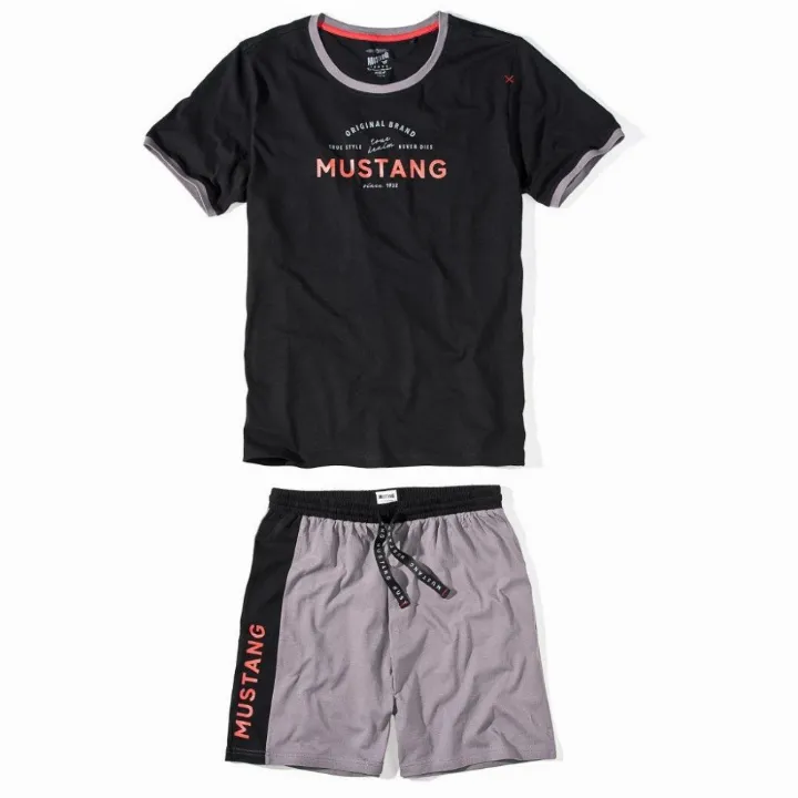 Pánské bavlněné pyžamo Bent – tričko + kraťasy MUSTANG