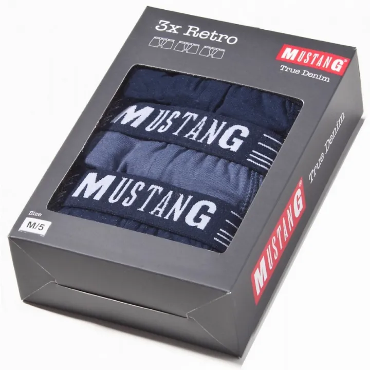 Pánské boxerky Tyler Sport v balení po třech kusech – modré MUSTANG