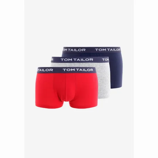 Trojbalení pánských boxerek (červená / šedá / tmavě modrá) TOM TAILOR