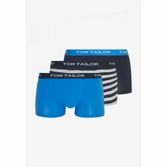Trojbalení pánských boxerek (modré / černé / pruhované) TOM TAILOR