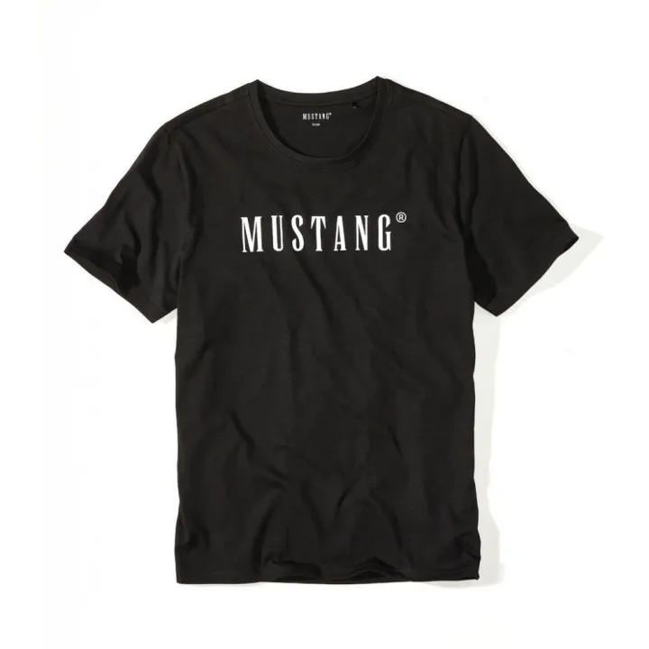 Pánské černé tričko s krátkým rukávem MUSTANG
