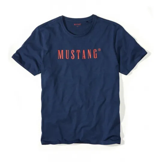 Pánské tmavě modré tričko s krátkým rukávem MUSTANG