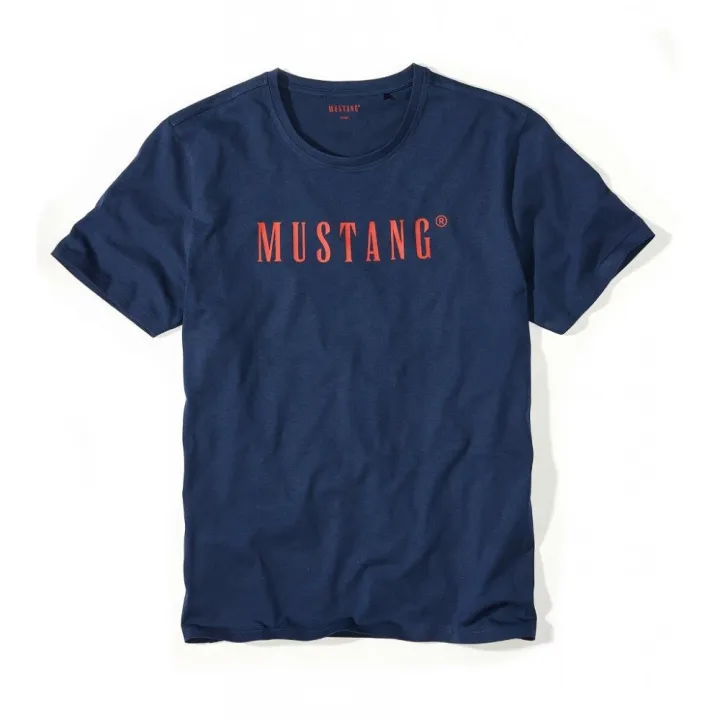 Pánské tmavě modré tričko s krátkým rukávem MUSTANG